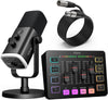 Ultimate Gaming Microphone Bundle - Dynamic XLR/USB Microphone Set with RGB Mixer for Streaming, Podcasting, and Gaming