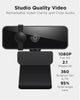 Essential Full HD 1080P Webcam, Dual Microphone, No Driver 1.8M USB 2.0, Wide-Angle, Tilt-Control, 360-Degree Rotation, Black