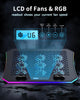 Enhanced RGB Gaming Laptop Cooler with 9 Silent Fans & Adjustable Heights - Perfect for 15.6-17.3 Inch Laptops - Includes USB Ports & Phone Stand - Blue