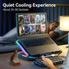 RGB Gaming Laptop Cooling Pad - 8 Fans, Adjustable Heights & USB Ports for Ultimate Cooling Efficiency (Fits 15-17.3 Inch Laptops)