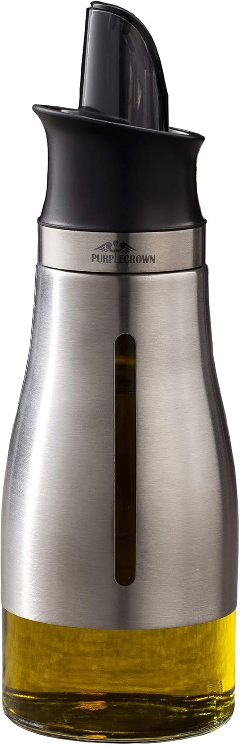 Auto Flip Olive Oil Dispenser Bottle with Stainless Steel Cover for Kitchen,300Ml Oil and Vinegar Bottle