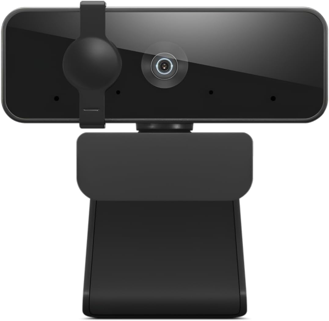 Essential Full HD 1080P Webcam, Dual Microphone, No Driver 1.8M USB 2.0, Wide-Angle, Tilt-Control, 360-Degree Rotation, Black