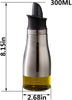 Auto Flip Olive Oil Dispenser Bottle with Stainless Steel Cover for Kitchen,300Ml Oil and Vinegar Bottle