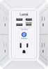 5-Outlet Surge Protector Wall Charger with 4 USB Ports - 1680J Multi Plug for Home, Office, Travel