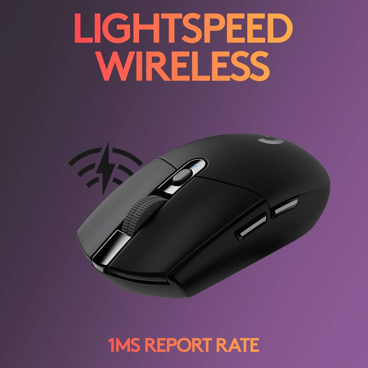 305 LIGHTSPEED Wireless Gaming Mouse - Ultra-Lightweight, 12,000 DPI HERO Sensor, 6 Programmable Buttons, Long-lasting 250H Battery, PC/Mac Compatible, Sleek Black Design