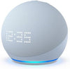 Echo Dot (5Th Gen) with Clock | Compact Smart Speaker with Alexa and Enhanced LED Display for At-A-Glance Clock, Timers, Weather, and More | Cloud Blue