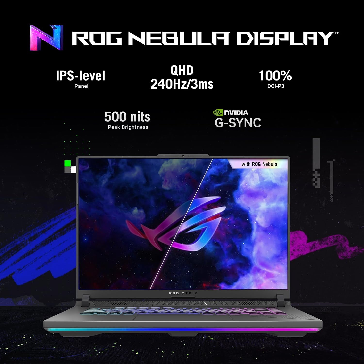 ROG Strix G16 (2024) Gaming Laptop - 16" QHD 240Hz Display, RTX 4070, Intel i9, 16GB DDR5, 1TB SSD, Win 11