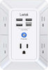 5-Outlet Surge Protector Wall Charger with 4 USB Ports - 1680J Multi Plug for Home, Office, Travel