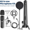 Professional USB Microphone Kit for Streaming & Recording - 192Khz/24Bit Studio Cardioid Condenser Mic with Boom Arm for Gaming, Singing & Podcasting