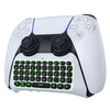 Keyboard for PS5 Controller with Green Backlight, Bluetooth Wireless Mini Keypad Chatpad for Playstation 5, Built-In Speaker & 3.5Mm Audio Jack for PS5 Controller Accessories