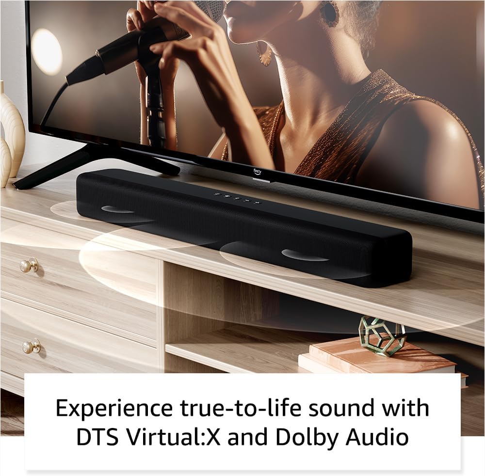 Fire TV Soundbar, 2.0 Speaker with DTS Virtual:X and Dolby Audio, Bluetooth Connectivity