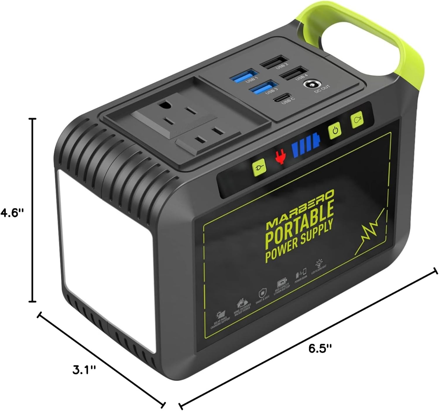 Portable Power Station 88Wh Camping Lithium Battery Solar Generator Fast Charging with AC Outlet 120W Peak Power Bank(Solar Panel Optional) for Home Backup Outdoor Emergency RV Van Hunting