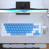 60% Mechanical Gaming Keyboard - Blue Backlight, 68-Key Light Blue-White Keycaps, Red Switches for Ultimate Typing and Gaming on PC & Mac