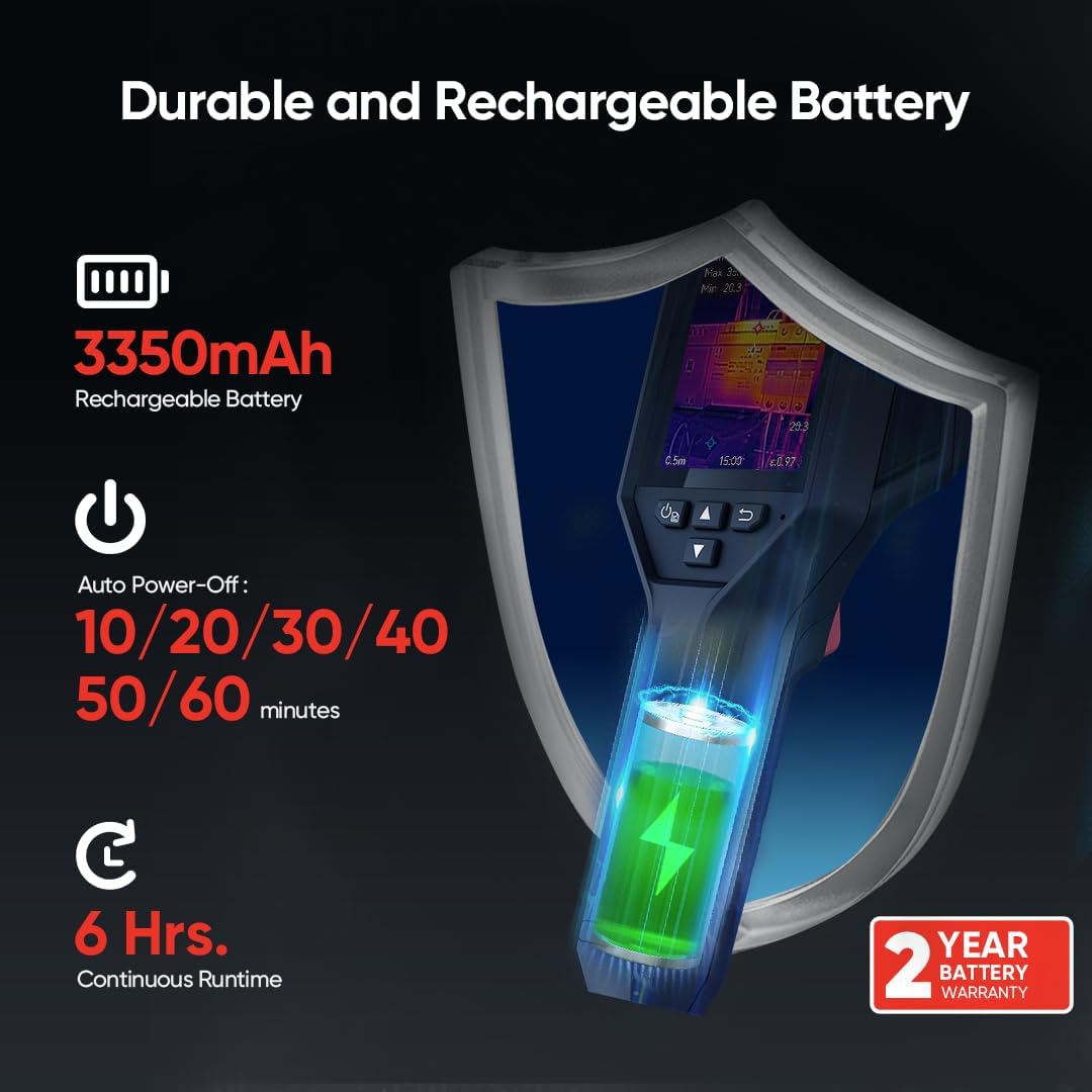 B20 Thermal Imaging Camera with 2MP Visual Camera, Thermal Camera 256 X 192 IR Resolution, 25 Hz Refresh Rate, 3.2" LCD Screen, Full Screen Measurement Thermal Scanner with Wifi, -4~1022°F