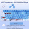 60% Mechanical Gaming Keyboard - Blue Backlight, 68-Key Light Blue-White Keycaps, Red Switches for Ultimate Typing and Gaming on PC & Mac