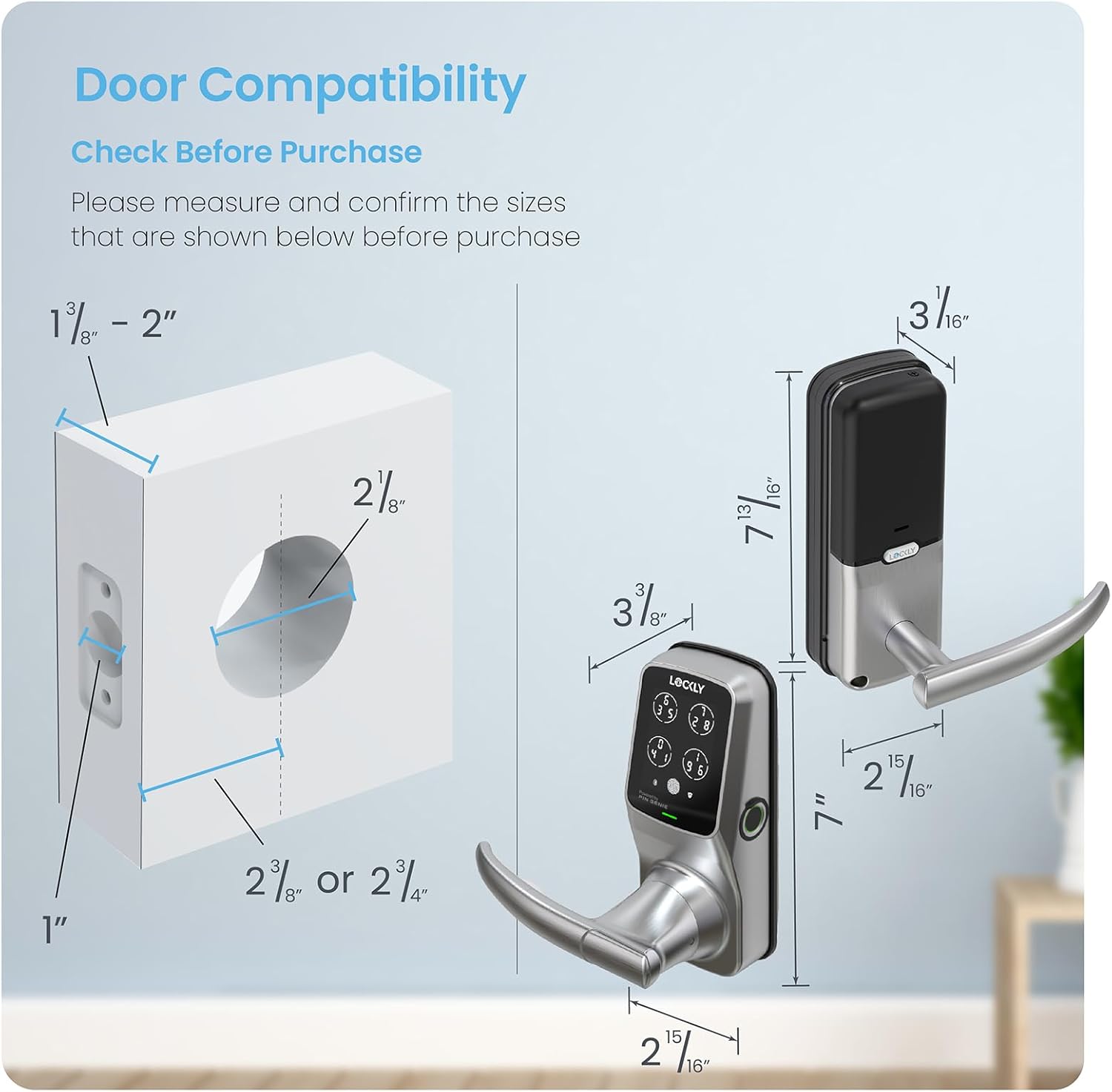 Secure Plus, Bluetooth Smart Lock, Keyless Entry Door Lock, PIN Genie® Keypad, 3D Biometric Fingerprint Sensor, Auto Lock - Venetian Bronze (PGD628FVB) - Latch Edition