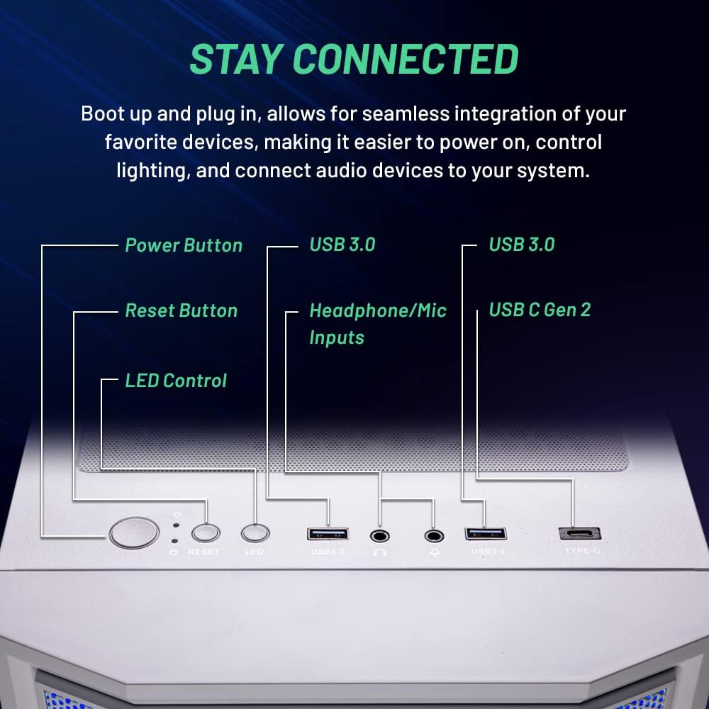 Skytech Archangel Gaming PC - Ryzen 5 5500, NVIDIA RTX 3050, 1TB SSD, 16GB RAM, Wi-Fi, Windows 11 Home