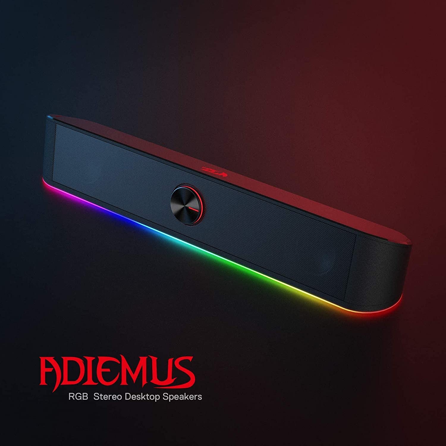 GS560 RGB Desktop Soundbar - 2.0 Channel Computer Speaker with Dynamic Lighting, Touch Control, USB Powered & 3.5mm Connectivity, Sleek Black Finish