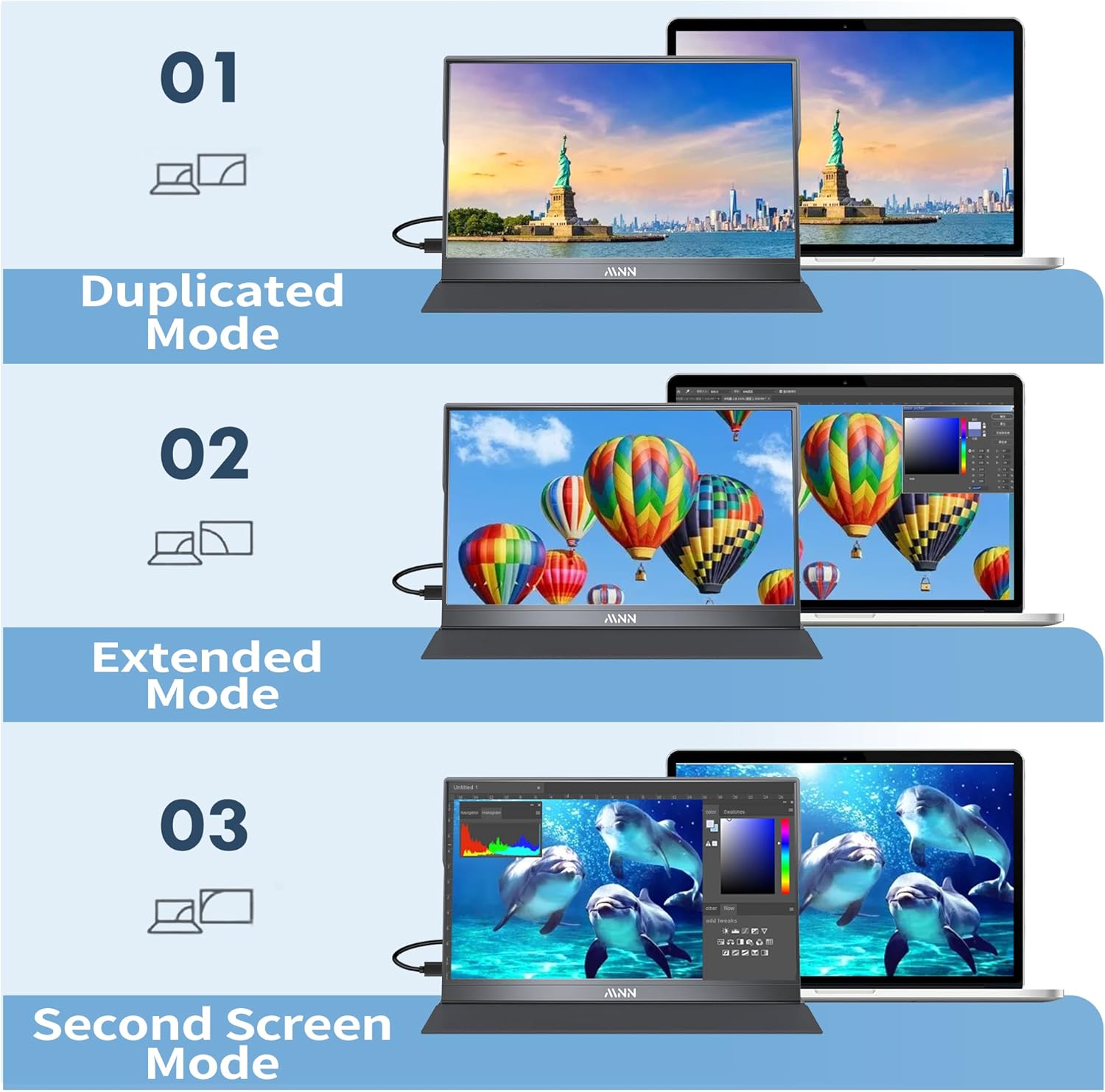 15.6" FHD 1080P Portable Monitor - Ultra-Slim IPS Display with Smart Cover & Speakers, Perfect for Gaming & On-the-Go Use!