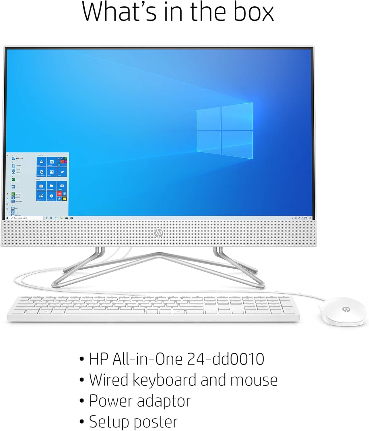 24-Inch All-In-One Desktop Computer - AMD Athlon Silver, 8GB RAM, 256GB SSD, Windows 10 Home - Stylish White Design