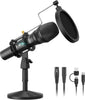 HD300T USB/XLR Professional Dynamic Podcast Microphone Kit - Includes Volume Control, Shock Mount & Pop Filter for Superior Vocal & Instrument Recording, Voice Overs, and Live Streaming