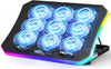 Enhanced RGB Gaming Laptop Cooler with 9 Silent Fans & Adjustable Heights - Perfect for 15.6-17.3 Inch Laptops - Includes USB Ports & Phone Stand - Blue