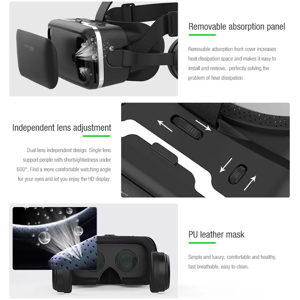 VR Headset 3D Glasses Virtual Reality Headset for VR Games & 3D Movies, Eye Care System for Iphone and Android Smartphones