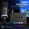 Ultimate Gaming Microphone Bundle - Dynamic XLR/USB Microphone Set with RGB Mixer for Streaming, Podcasting, and Gaming