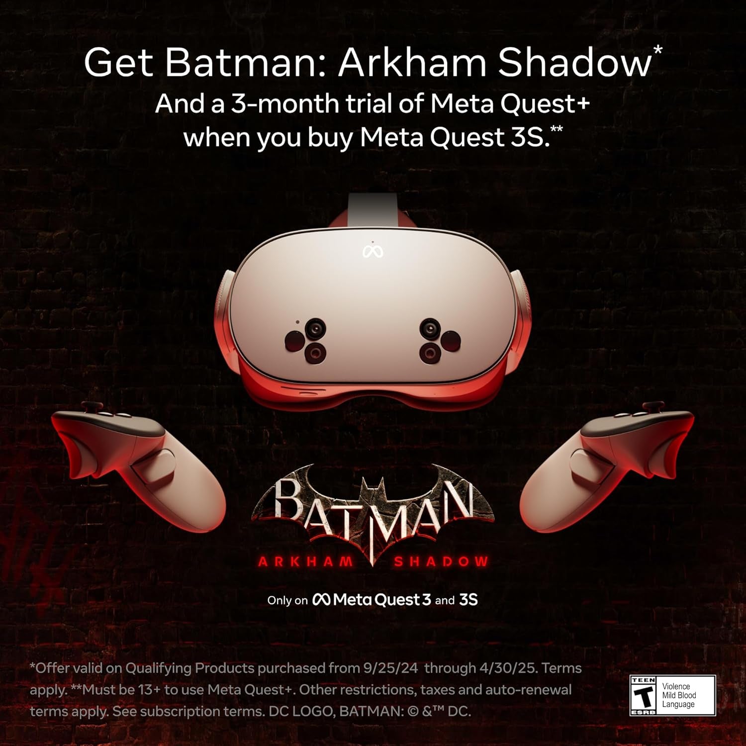 Quest 3S 128GB — Get Batman: Arkham Shadow and a 3-Month Trial of  Quest+ Included — All-In-One Headset