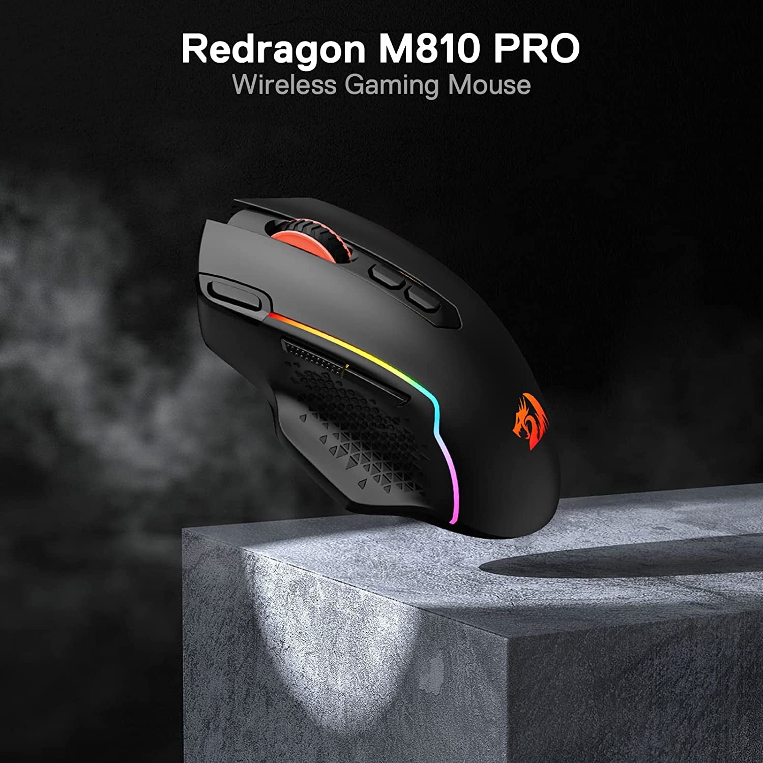 M810 Pro Wireless Gaming Mouse - 10,000 DPI, 8 Macro Buttons, RGB Backlit, 45-Hour Battery Life for Ultimate Gaming Experience on PC/Mac/Laptop