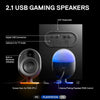 Arena 7 RGB 2.1 Gaming Speakers - Immersive Audio with Powerful Bass, Subwoofer, and Bluetooth for PC, Playstation, and Mobile