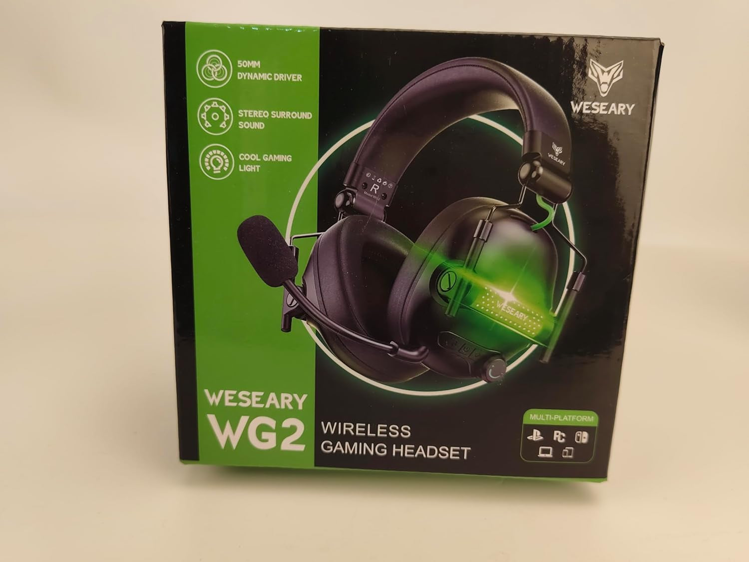 Ultimate WG2 Wireless Gaming Headset - 7.1 Crystal-Stereo Sound, 50 Hr Battery, RGB Lights, Compatible with PS5, PS4, PC, Switch & Mac