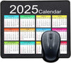 Premium 2025 Calendar Mouse Pad - Non-Slip Rubber Base, Waterproof with Stitched Edges - Perfect for Gaming, Office & Home (9.5 x 7.8 in)