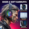 RGB Gaming Headset - Noise Canceling Headphones with Microphone for PS4, PS5, PC, Mac & Xbox Series X - Enhanced Audio Experience in Black/Blue